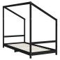 vidaXL Estructura de cama para niños madera de pino negro 90x190 cm vidaXL Estructura de cama para niños madera de pino negro 90x190 cm