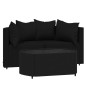 vidaXL Set de muebles de jardín 3 pzas y cojines ratán sintético negro vidaXL Set de muebles de jardín 3 pzas y cojines ratán sintético negro