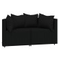 vidaXL Set de muebles de jardín 3 pzas y cojines ratán sintético negro vidaXL Set de muebles de jardín 3 pzas y cojines ratán sintético negro