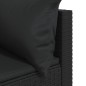 vidaXL Set de muebles de jardín 3 pzas y cojines ratán sintético negro
