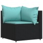 vidaXL Set de muebles de jardín 3 pzas y cojines ratán sintético negro vidaXL Set de muebles de jardín 3 pzas y cojines ratán sintético negro