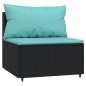 vidaXL Set de muebles de jardín 3 pzas y cojines ratán sintético negro vidaXL Set de muebles de jardín 3 pzas y cojines ratán sintético negro