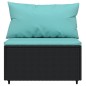 vidaXL Set de muebles de jardín 3 pzas y cojines ratán sintético negro vidaXL Set de muebles de jardín 3 pzas y cojines ratán sintético negro
