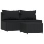 vidaXL Set de muebles de jardín 3 pzas y cojines ratán sintético negro vidaXL Set de muebles de jardín 3 pzas y cojines ratán sintético negro