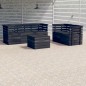 vidaXL Muebles palets de jardín 6 pzas madera maciza pino gris oscuro vidaXL Muebles palets de jardín 6 pzas madera maciza pino gris oscuro