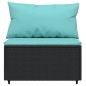 vidaXL Set de muebles de jardín 3 pzas y cojines ratán sintético negro vidaXL Set de muebles de jardín 3 pzas y cojines ratán sintético negro