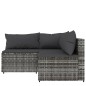 vidaXL Set de muebles de jardín 3 pzas y cojines ratán sintético gris vidaXL Set de muebles de jardín 3 pzas y cojines ratán sintético gris