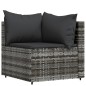 vidaXL Set de muebles de jardín 3 pzas y cojines ratán sintético gris vidaXL Set de muebles de jardín 3 pzas y cojines ratán sintético gris