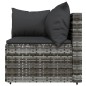 vidaXL Set de muebles de jardín 3 pzas y cojines ratán sintético gris vidaXL Set de muebles de jardín 3 pzas y cojines ratán sintético gris