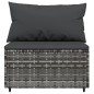 vidaXL Set de muebles de jardín 3 pzas y cojines ratán sintético gris vidaXL Set de muebles de jardín 3 pzas y cojines ratán sintético gris