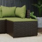 vidaXL Reposapiés de jardín con cojín ratán sintético marrón vidaXL Reposapiés de jardín con cojín ratán sintético marrón