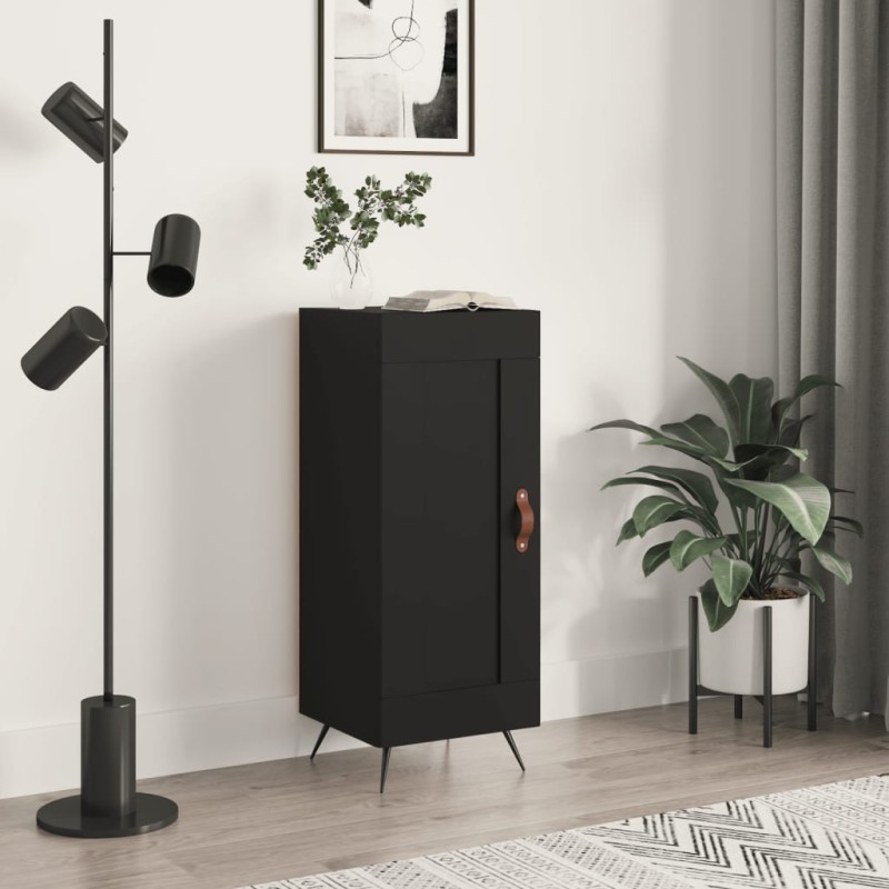 vidaXL Aparador de madera contrachapada negro 34,5x34x90 cm vidaXL Aparador de madera contrachapada negro 34,5x34x90 cm