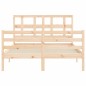 vidaXL Estructura de cama de matrimonio con cabecero madera maciza vidaXL Estructura de cama de matrimonio con cabecero madera maciza