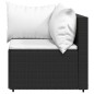 vidaXL Set de muebles de jardín 3 pzas y cojines ratán sintético negro vidaXL Set de muebles de jardín 3 pzas y cojines ratán sintético negro