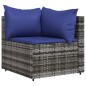 vidaXL Set de muebles de jardín 3 pzas y cojines ratán sintético gris vidaXL Set de muebles de jardín 3 pzas y cojines ratán sintético gris