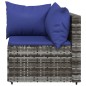 vidaXL Set de muebles de jardín 3 pzas y cojines ratán sintético gris vidaXL Set de muebles de jardín 3 pzas y cojines ratán sintético gris