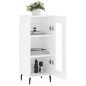 vidaXL Aparador de madera contrachapada blanco brillante 34,5x34x90 cm vidaXL Aparador de madera contrachapada blanco brillante 34,5x34x90 cm