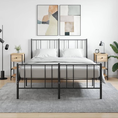 vidaXL Mesitas noche 2 uds madera ingeniería roble Sonoma 34x36x70 cm