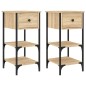 vidaXL Mesitas noche 2 uds madera ingeniería roble Sonoma 34x36x70 cm