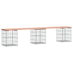 vidaXL Banco jardín diseño gaviones madera abeto Douglas 203x31x42 cm