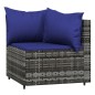 vidaXL Set de muebles de jardín 3 pzas y cojines ratán sintético gris vidaXL Set de muebles de jardín 3 pzas y cojines ratán sintético gris