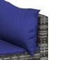 vidaXL Set de muebles de jardín 3 pzas y cojines ratán sintético gris vidaXL Set de muebles de jardín 3 pzas y cojines ratán sintético gris