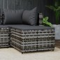 vidaXL Reposapiés de jardín con cojín ratán sintético gris vidaXL Reposapiés de jardín con cojín ratán sintético gris