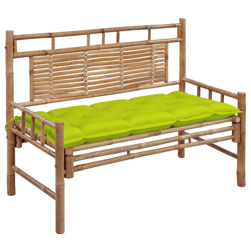 vidaXL Banco de jardín con cojín bambú 120 cm vidaXL Banco de jardín con cojín bambú 120 cm