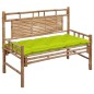 vidaXL Banco de jardín con cojín bambú 120 cm vidaXL Banco de jardín con cojín bambú 120 cm