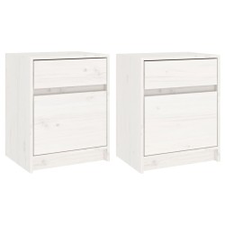 vidaXL Mesitas de noche 2 uds madera maciza pino blanco 40x31x50 cm