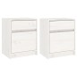 vidaXL Mesitas de noche 2 uds madera maciza pino blanco 40x31x50 cm vidaXL Mesitas de noche 2 uds madera maciza pino blanco 40x31x50 cm