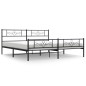 vidaXL Estructura de cama cabecero y pie de cama metal negro 180x200cm