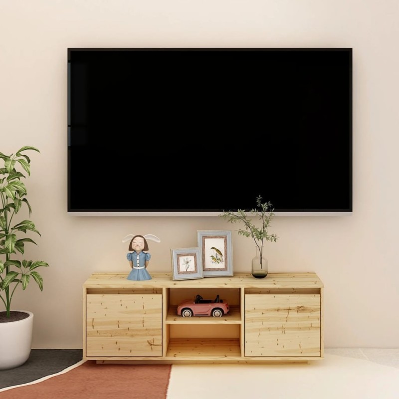 vidaXL Mueble de TV madera maciza de abeto 110x30x40 cm 