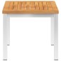 vidaXL Mesa auxiliar jardín madera acacia acero inoxidable 45x45x38cm vidaXL Mesa auxiliar jardín madera acacia acero inoxidable 45x45x38cm