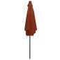 vidaXL Sombrilla con luces LED y palo de aluminio terracota 300 cm vidaXL Sombrilla con luces LED y palo de aluminio terracota 300 cm
