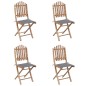 vidaXL Set de comedor exterior plegable 5 piezas con cojines bambú vidaXL Set de comedor exterior plegable 5 piezas con cojines bambú