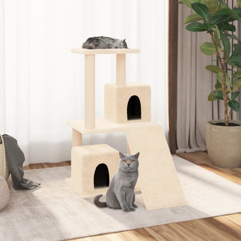 vidaXL Rascador para gatos con postes de sisal color crema 82 cm vidaXL Rascador para gatos con postes de sisal color crema 82 cm