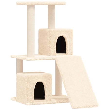 vidaXL Rascador para gatos con postes de sisal color crema 82 cm