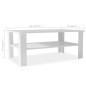 vidaXL Mesa de centro madera de ingeniería blanco 100x59x42 cm vidaXL Mesa de centro madera de ingeniería blanco 100x59x42 cm