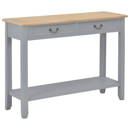 vidaXL Mesa consola de madera gris 110x35x80 cm