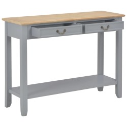vidaXL Mesa consola de madera gris 110x35x80 cm