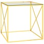 vidaXL Mesa de centro acero inoxidable y vidrio dorada 55x55x55 cm vidaXL Mesa de centro acero inoxidable y vidrio dorada 55x55x55 cm