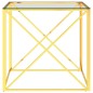 vidaXL Mesa de centro acero inoxidable y vidrio dorada 55x55x55 cm vidaXL Mesa de centro acero inoxidable y vidrio dorada 55x55x55 cm