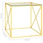 vidaXL Mesa de centro acero inoxidable y vidrio dorada 55x55x55 cm vidaXL Mesa de centro acero inoxidable y vidrio dorada 55x55x55 cm