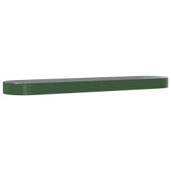 vidaXL Jardinera arriate acero recubrimiento polvo verde 600x140x36 cm
