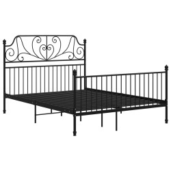 vidaXL Estructura de cama de metal negra 160x200 cm