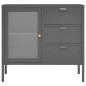 vidaXL Aparador de acero y vidrio templado antracita 75x35x70 cm vidaXL Aparador de acero y vidrio templado antracita 75x35x70 cm