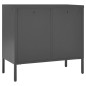 vidaXL Aparador de acero y vidrio templado antracita 75x35x70 cm vidaXL Aparador de acero y vidrio templado antracita 75x35x70 cm