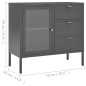 vidaXL Aparador de acero y vidrio templado antracita 75x35x70 cm vidaXL Aparador de acero y vidrio templado antracita 75x35x70 cm