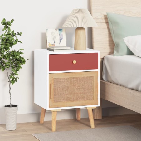 vidaXL Mesita de noche madera contrachapada blanco 40x30x55 cm